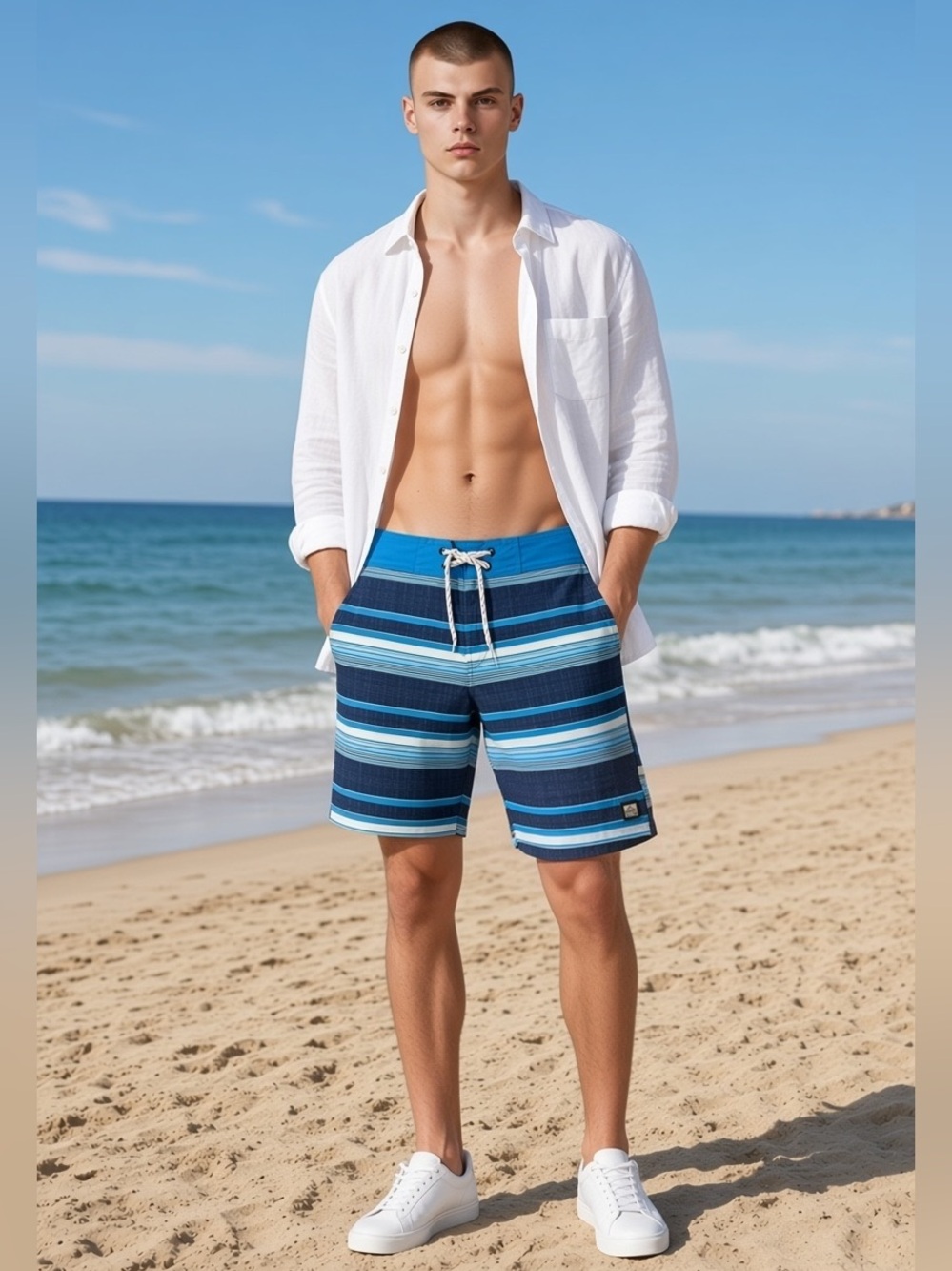 Reef Striped Board Shorts NWT
